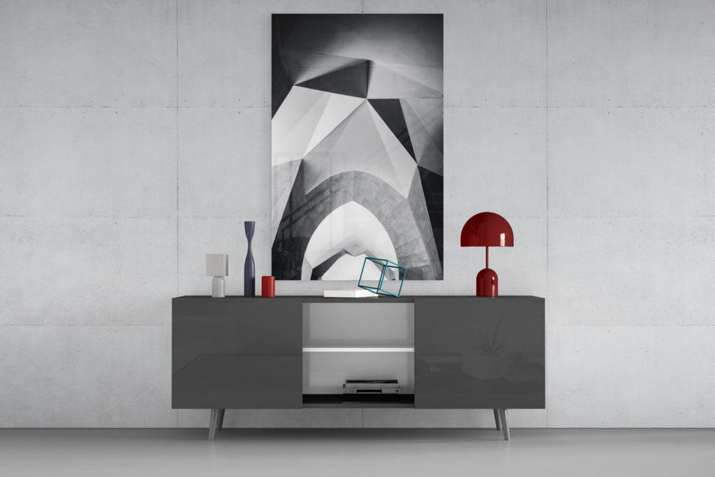 Architectural Geometric Shapes Glass Wall Art - New Age Realms
