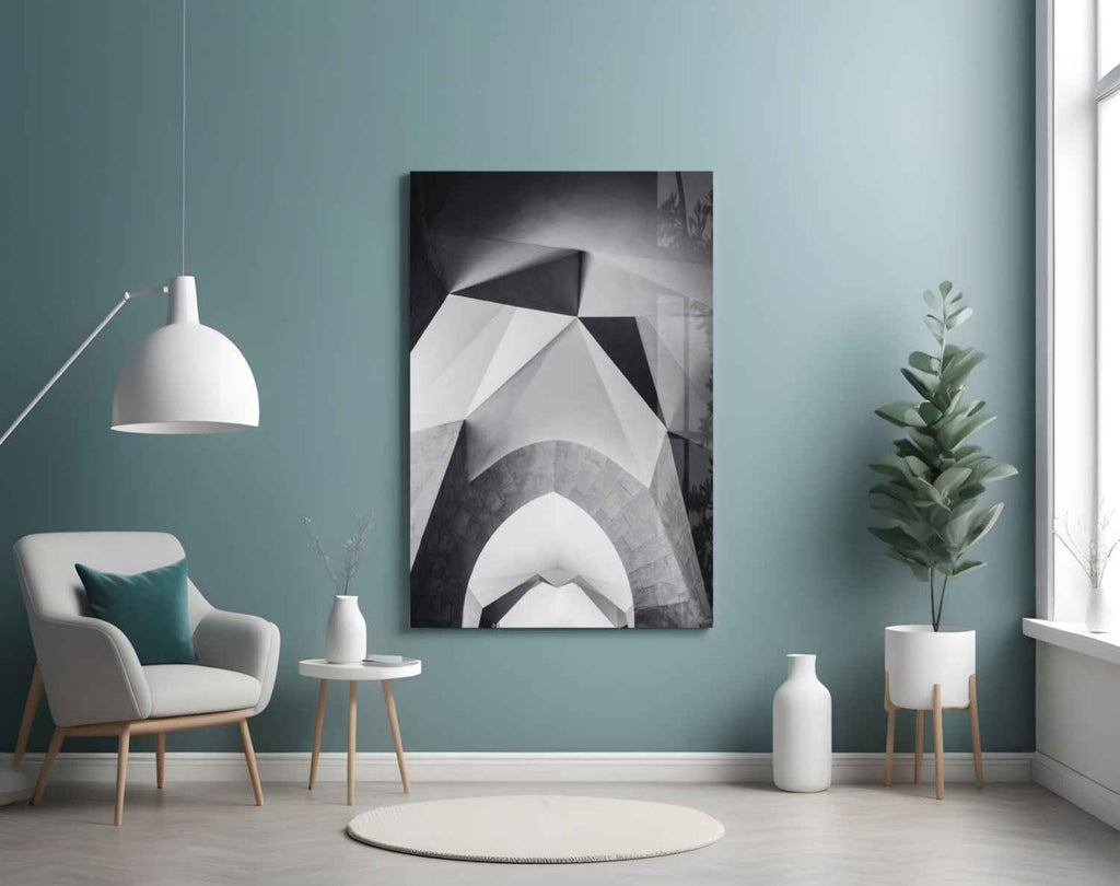 Architectural Geometric Shapes Glass Wall Art - New Age Realms