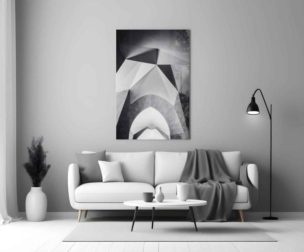 Architectural Geometric Shapes Glass Wall Art - New Age Realms