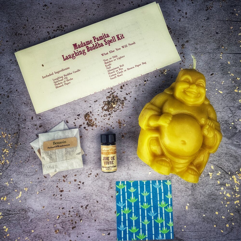 Laughing Buddha Abundance Candle Ritual Kit - Wealth, Luck & Prosperity Magic