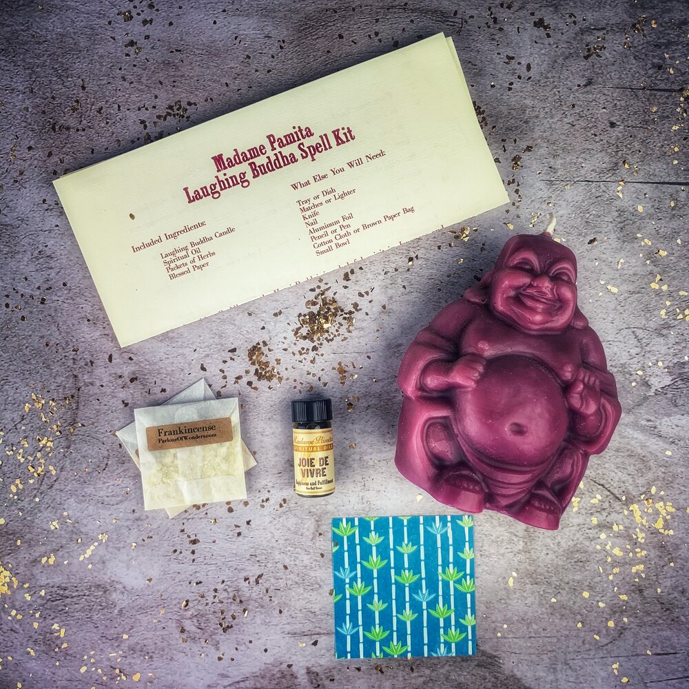 Laughing Buddha Abundance Candle Ritual Kit - Wealth, Luck & Prosperity Magic