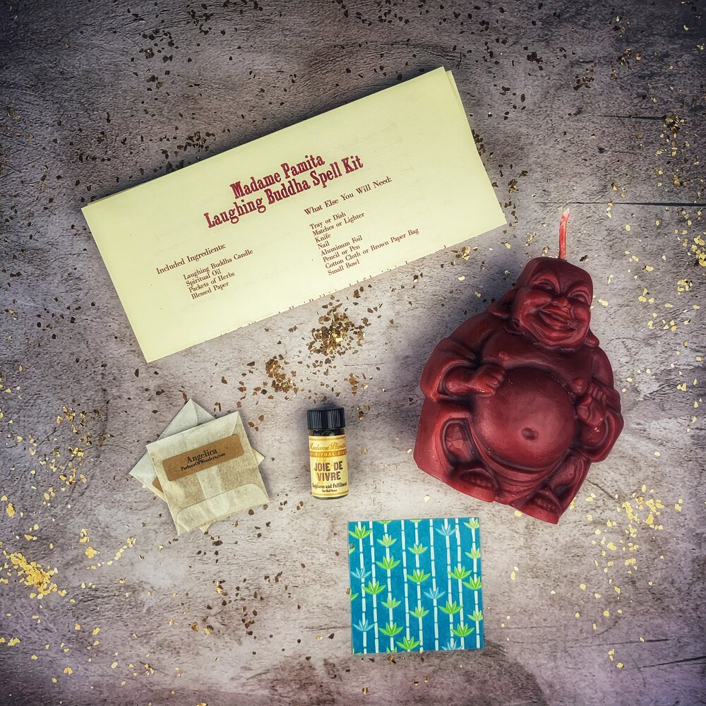 Laughing Buddha Abundance Candle Ritual Kit - Wealth, Luck & Prosperity Magic