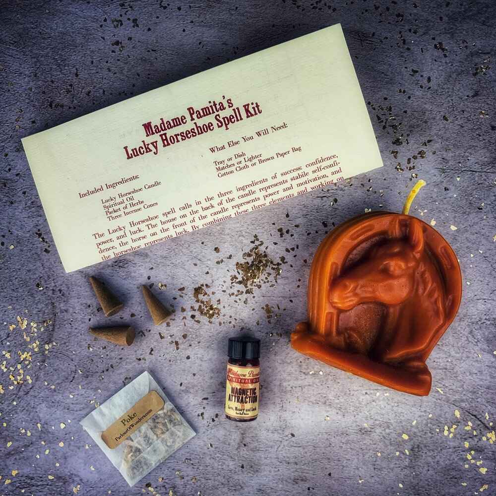 Lucky Horseshoe Candle Spell Kit - Luck & Power Magic