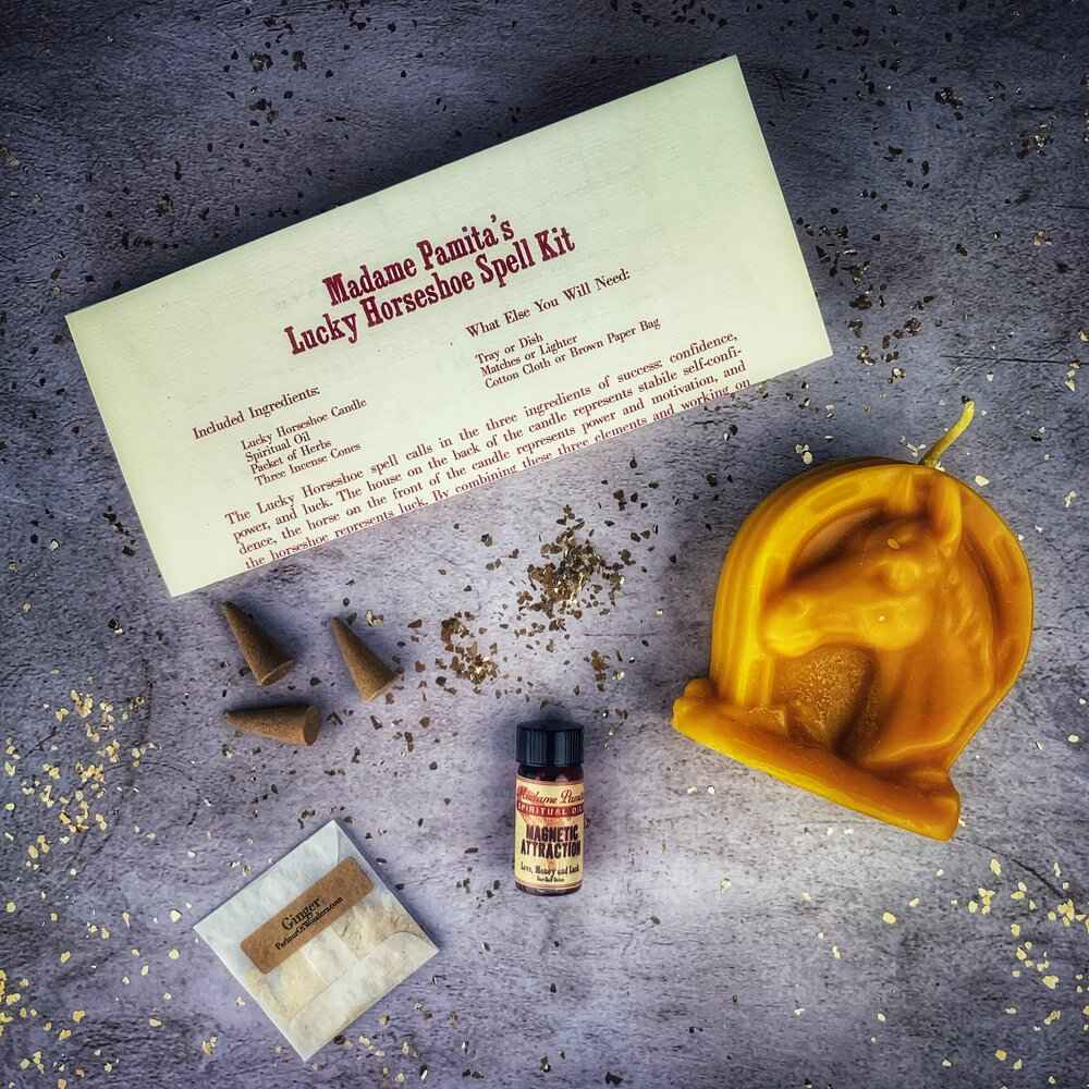 Lucky Horseshoe Candle Spell Kit - Luck & Power Magic