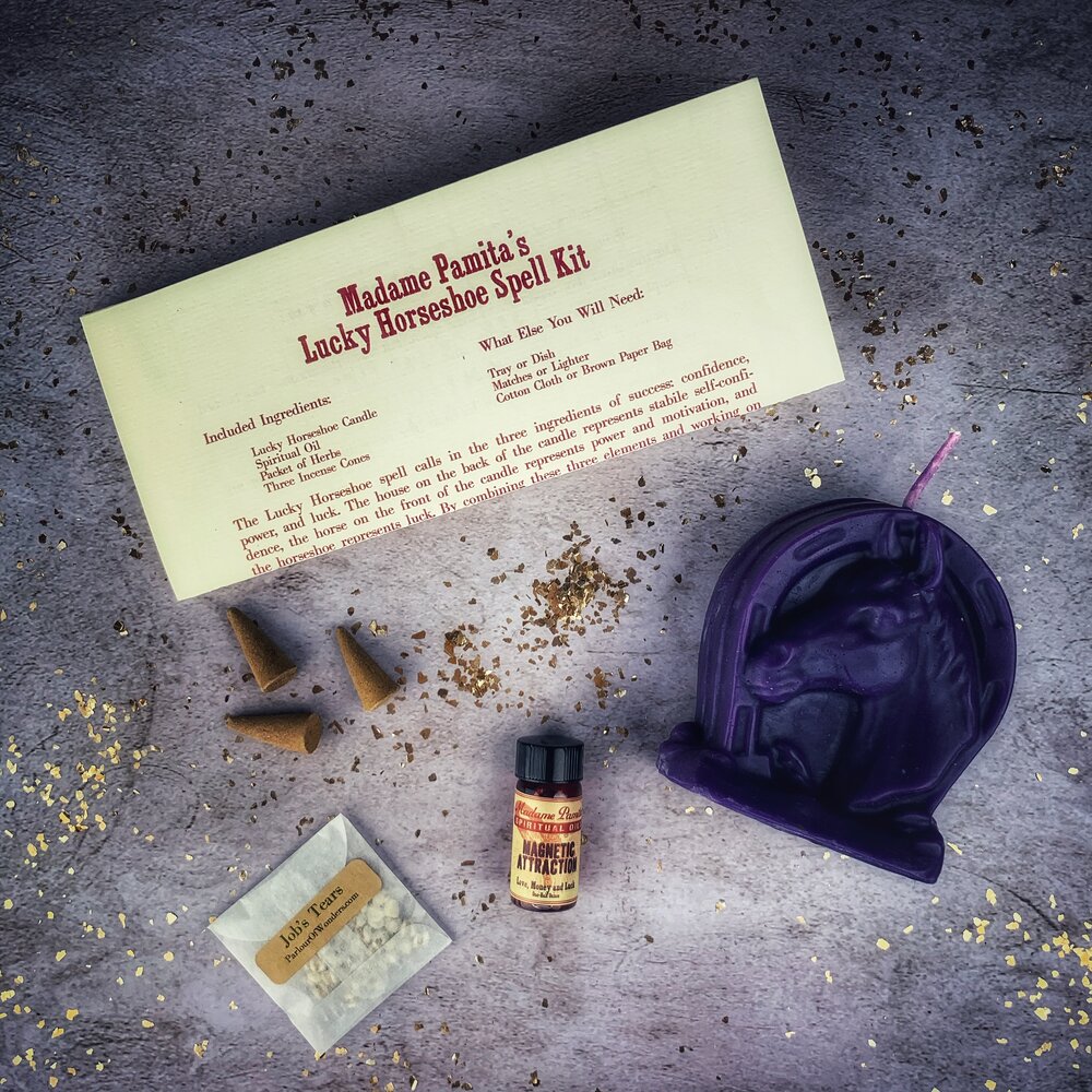 Lucky Horseshoe Candle Ritual Kit - Luck & Power Magic