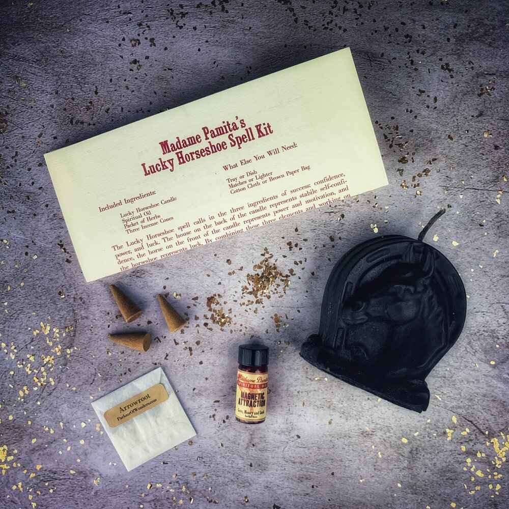 Lucky Horseshoe Candle Spell Kit - Luck & Power Magic