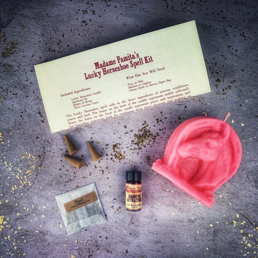Lucky Horseshoe Candle Ritual Kit - Luck & Power Magic