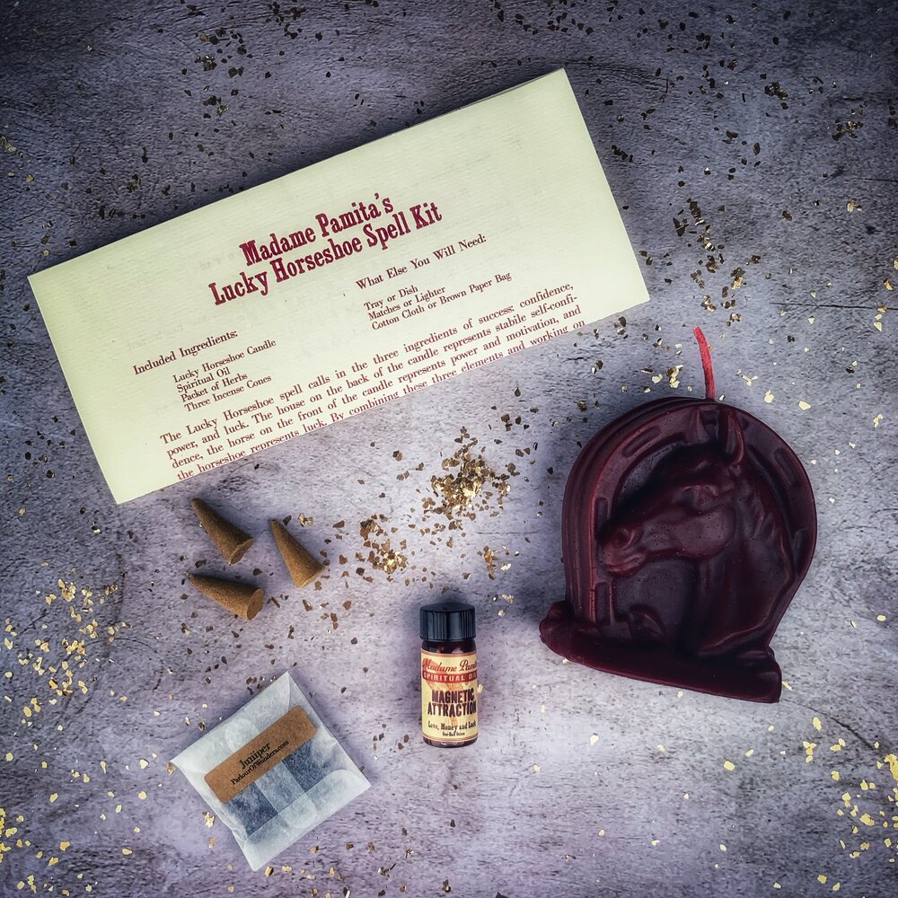 Lucky Horseshoe Candle Ritual Kit - Luck & Power Magic