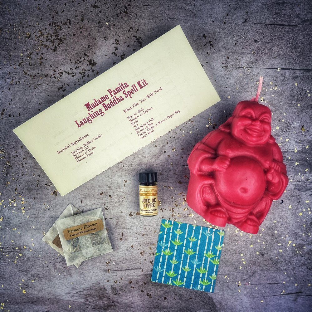 Laughing Buddha Abundance Candle Ritual Kit - Wealth, Luck & Prosperity Magic