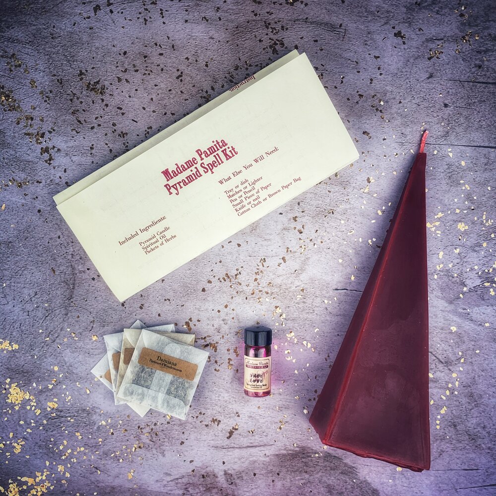 Pyramid of Power Candle Spell Kit - Long-Lasting Success & Stability - New Age Realms