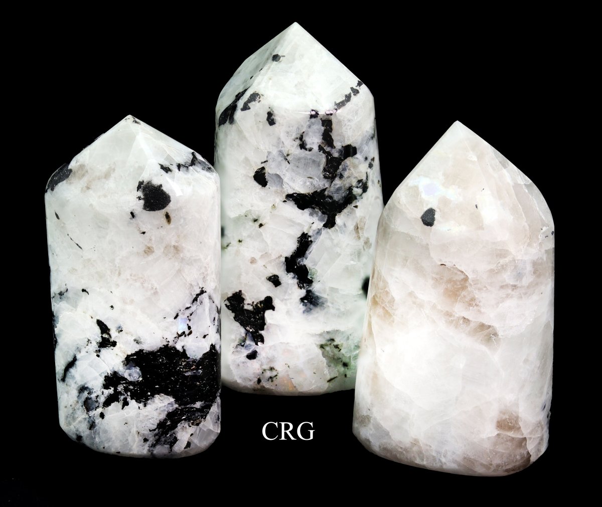 Rainbow Moonstone Full Polished Points (1 Kilogram) Size 1.5 to 3 Inches Crystal Gemstone Towers - New Age Realms