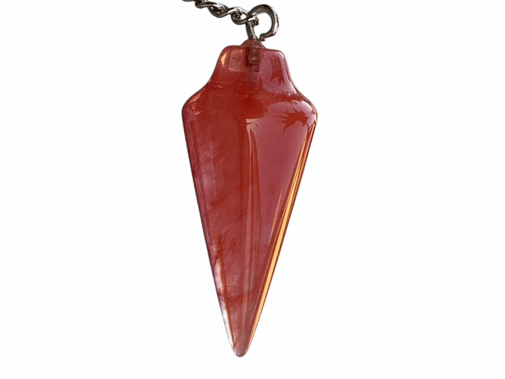 Cherry Quartz Pendulum with Mystery Charm | Bag Charm