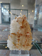 Large Orange Barite on Quartz - New Age Realms