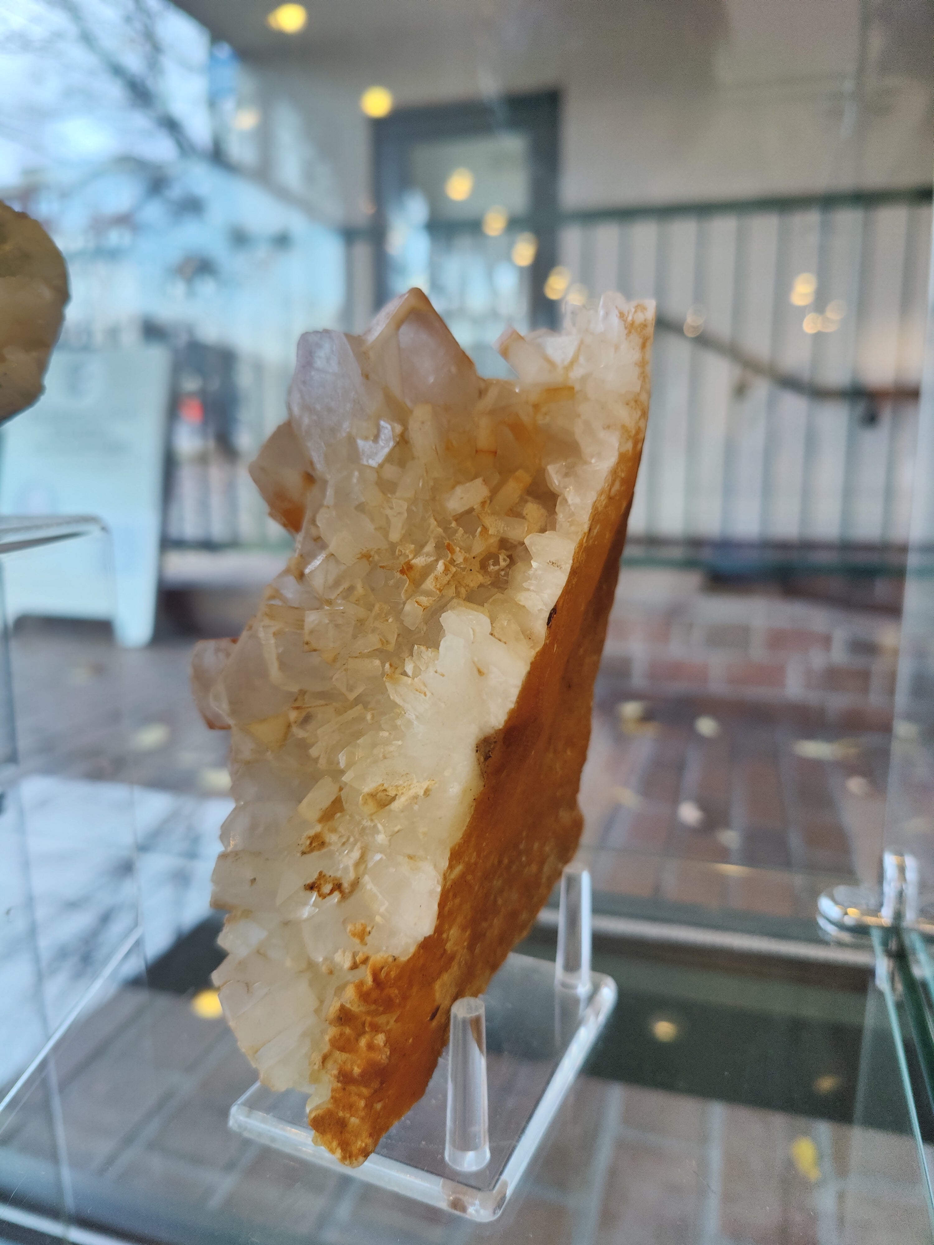 Large Orange Barite on Quartz - New Age Realms