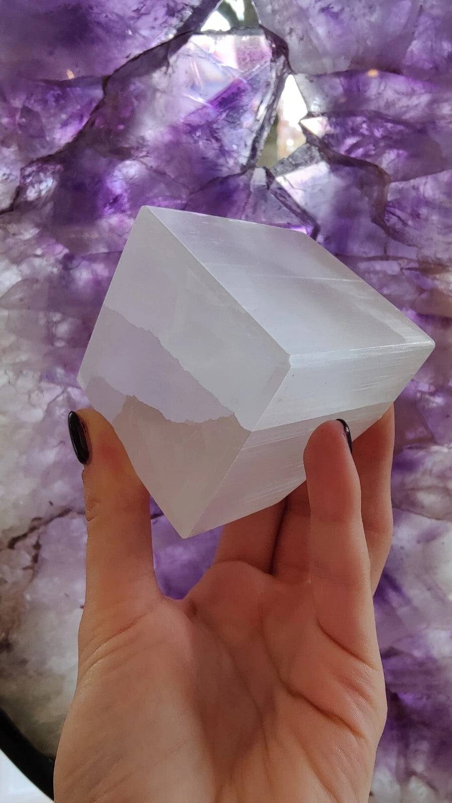 Selenite Standing Cube 5cm - New Age Realms