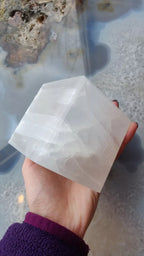 Selenite Standing Cube 7cm - New Age Realms