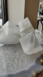 Selenite Standing Cube 7cm - New Age Realms