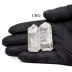 Quartz 6-Sided Mini Towers (50 mm) (Set of 2) Mini Faceted Polished Standing Crystals - New Age Realms