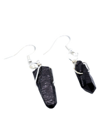 Silver Smoky Quartz Wrapped Earrings - New Age Realms