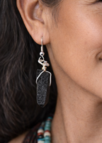 Silver Smoky Quartz Wrapped Earrings - New Age Realms