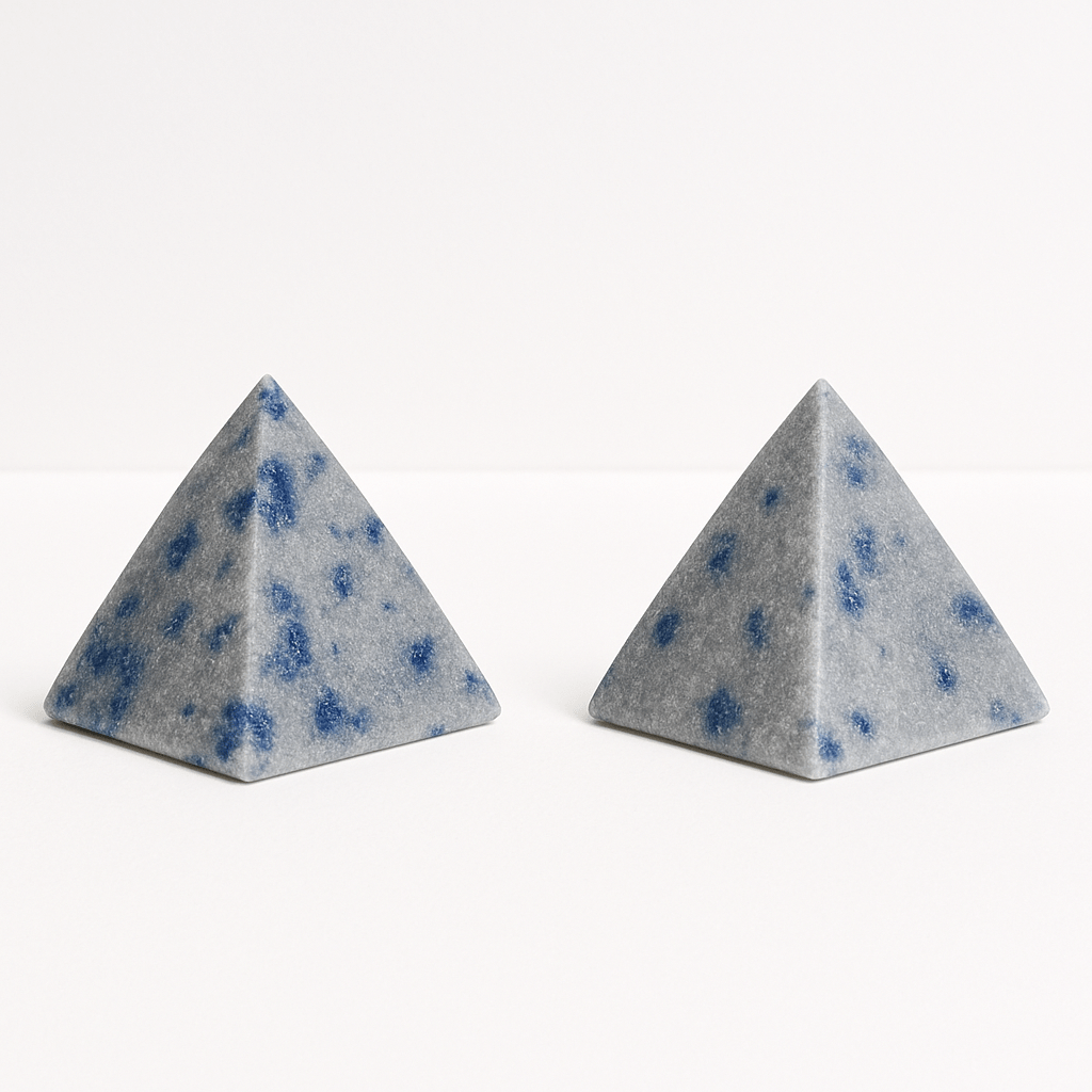 Spotted Blue Quartzite Pyramid – Polished Crystal for Decor or Meditation - New Age Realms