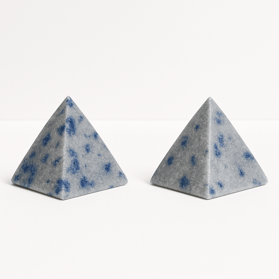 Spotted Blue Quartzite Pyramid – Polished Crystal for Decor or Meditation - New Age Realms