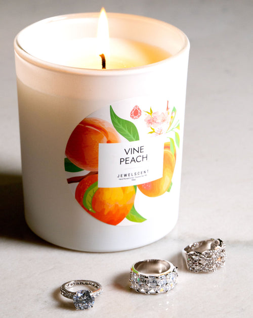 Vine Peach 10oz Mystery Jewelry Candle - New Age Realms