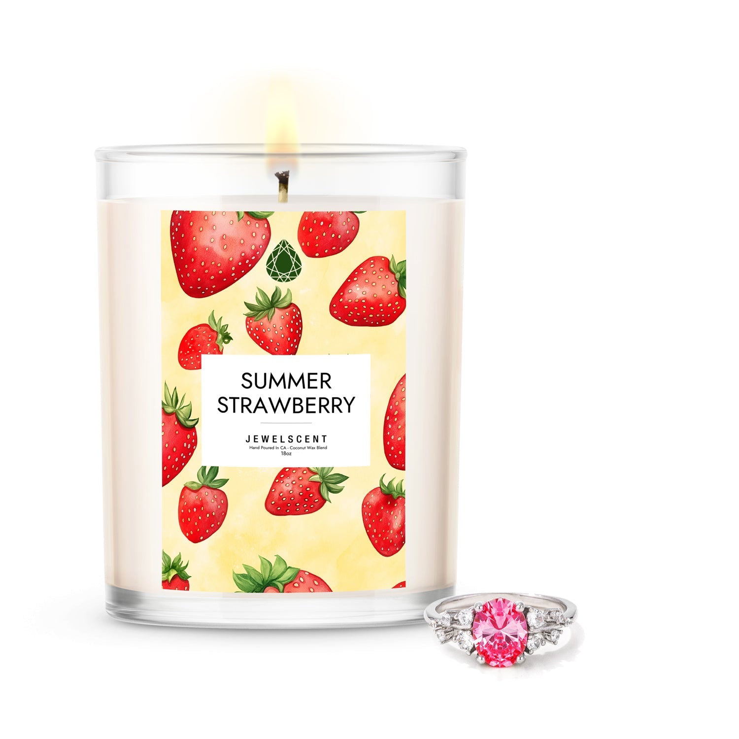 Summer Strawberry 18oz Mystery Jewelry Candle - New Age Realms