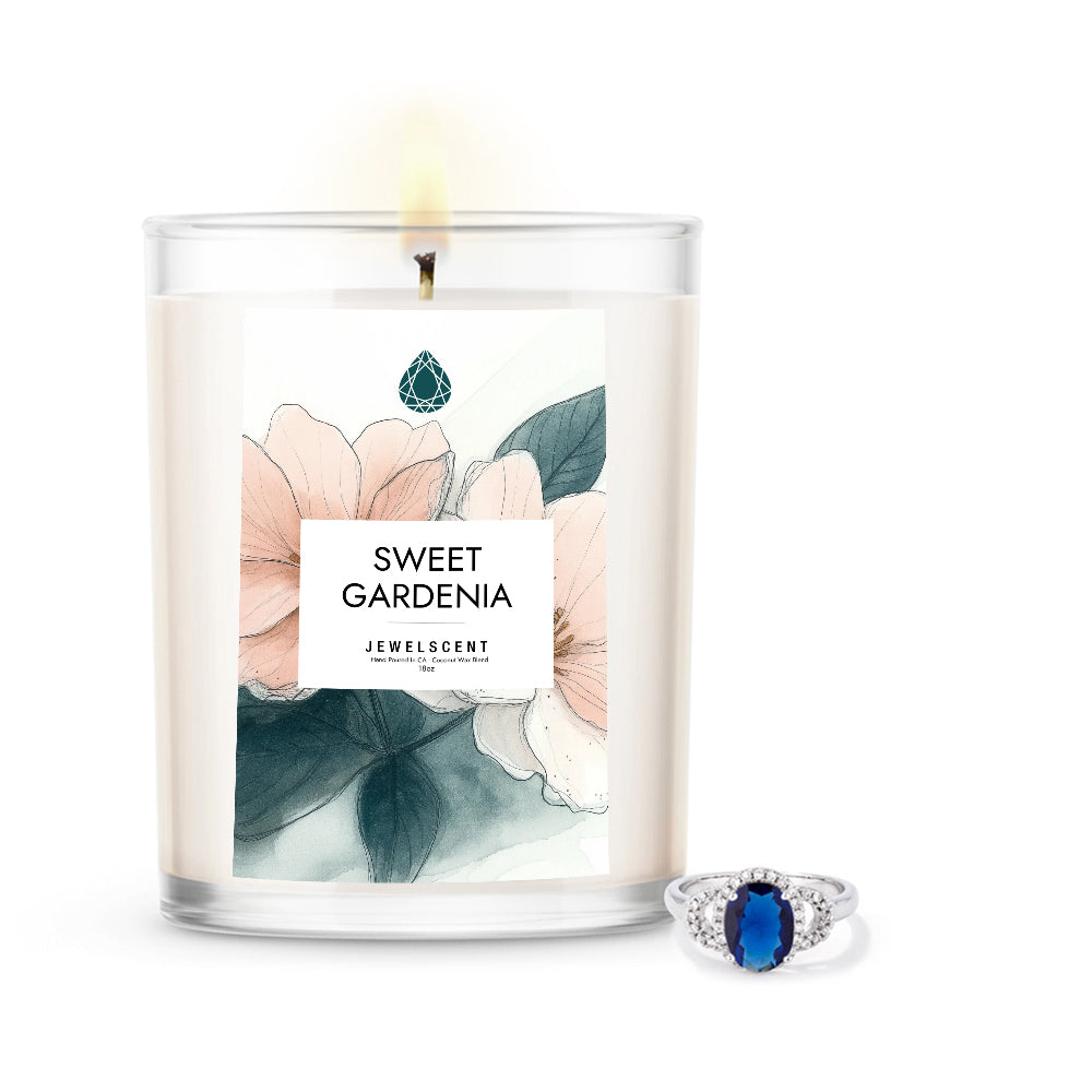 Sweet Gardenia 18oz Mystery Jewelry Candle - New Age Realms