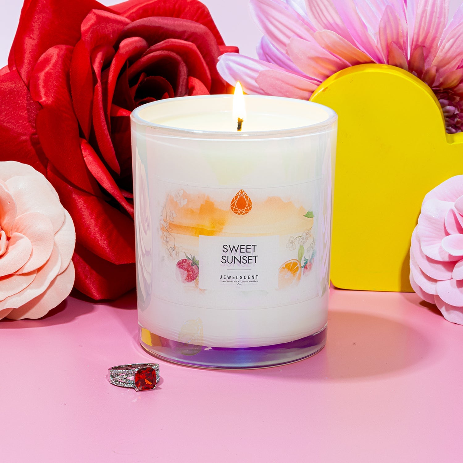 Sweet Sunset 10oz Mystery Jewelry Candle - New Age Realms