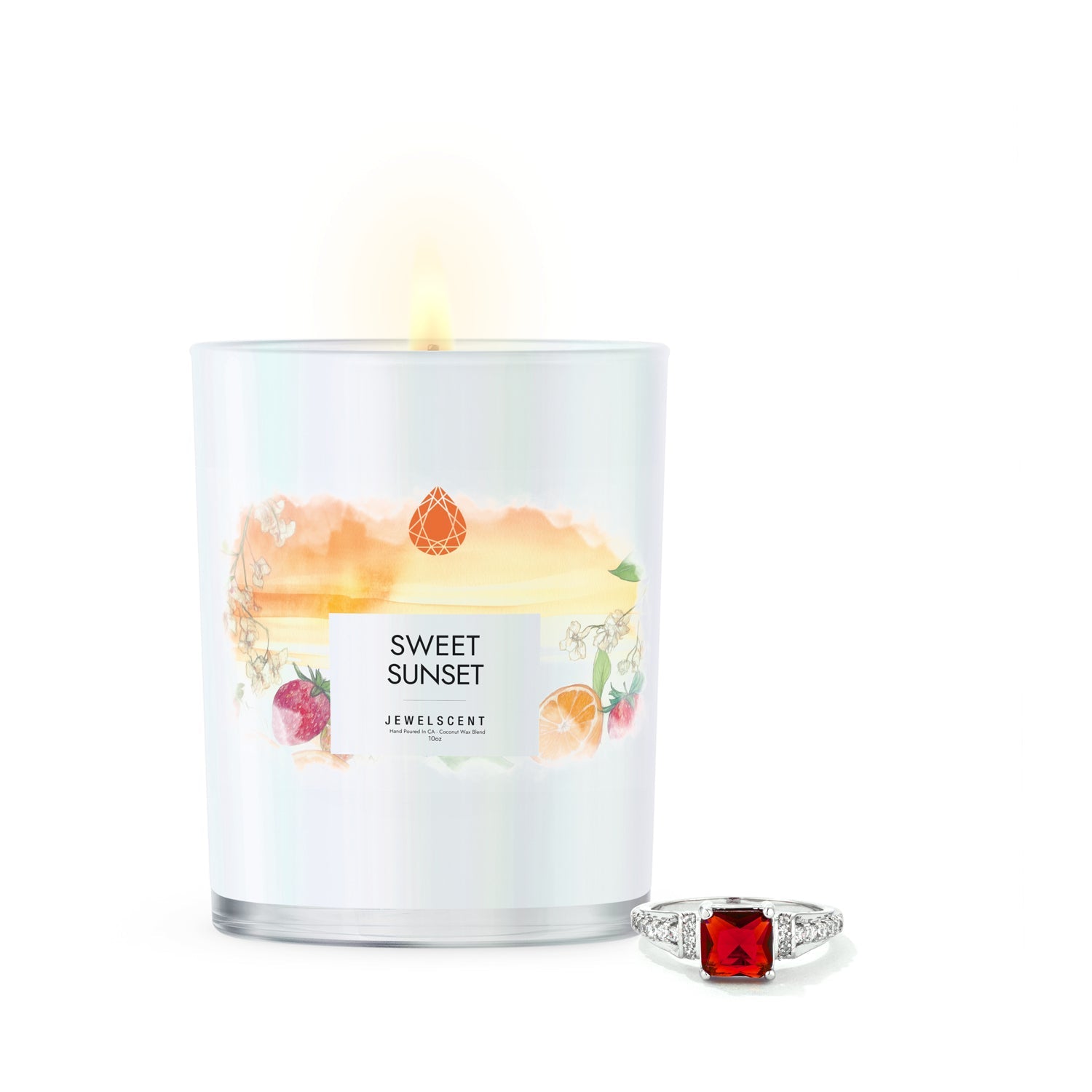 Sweet Sunset 10oz Mystery Jewelry Candle - New Age Realms