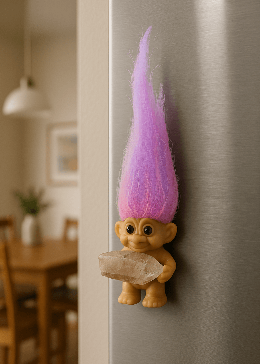 Crystal Troll Doll Refrigerator Magnet - New Age Realms